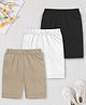 Trampoline  90% Cotton 10% Lycra Pack Of 3 Solid Cycling Shorts - Multi Colour