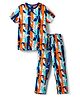 Pine Kids Single Jersey Knit Half Sleeves Co-ords Night Suit With Fish Print - Multicolour