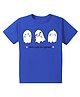 KAVEE Pure Cotton Half Sleeves Cute Monsters Printed Tee - Royal Blue