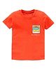 KAVEE Pure Cotton Half Sleeves Need Vitamin Sea Text Printed Tee - Orange