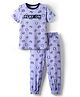 Pine Kids Single Jersey Knit Half Sleeves Co-ords Night Suit with Gaming Theme Print - Light Blue