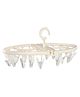 Circular Shaped Hanger With Clips White & Beige - 18 Clips| Sturdy & Durable| Balanced Weight| Lightweight & Portable