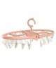 Circular Shaped Hanger With Clips White & Pink - 18 Clips| Sturdy & Durable| Balanced Weight| Lightweight & Portable