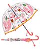 CHAATEWALA Cute Text & Animals Designed Transparent Dome Shaped Umbrella - Multi Colour