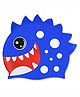 Little Surprise Box 3D Eye Polka Print Silicone Swimming Cap - Blue