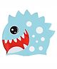Little Surprise Box 3D Eye Polka Print Silicone Swimming Cap - Sky Blue