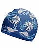 Little Surprise Box Ferns Print Silicone Swimming Cap - Navy Blue