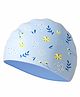 Little Surprise Box Small Flower Print Silicone Swimming Cap - Blue