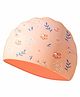 Little Surprise Box Small Flower Print Silicone Swimming Cap - Peach