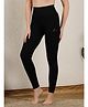 Zelena Solid High Waist Leggings - Black