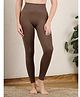 Zelena Solid High Waist Leggings - Brown