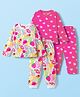 Babyhug Cotton Knit Full Sleeves Co-ords Night Suit With Tropical Theme & Heart Print Pack Of 2 - Pink & White
