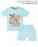 My Milestones 100% Cotton Half Sleeves Sun & Cloud Puff Printed Tee & Shorts Set - Aqua Blue