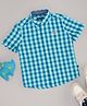 Pantaloons Junior Cotton Half Sleeves Checked Shirt - Blue