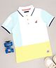 Pantaloons Junior Cotton Half Sleeves Colour Blocked Polo Tee - Multi Colour
