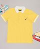 Pantaloons Junior Cotton Half Sleeves Self Design Polo Tee - Yellow