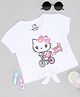 Pantaloons Junior Cotton Hello Kitty Featuring Half Sleeves Character Printed Knotted Top - White