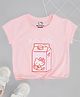 Pantaloons Junior Cotton Hello Kitty Featuring Half Sleeves Character Printed Top - Pink