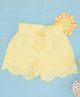 Pantaloons Junior Cotton Schiffli Embroidered Shorts - Wax Yellow