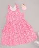 Pantaloons Junior Sleeveless Cotton Lemon Printed Dress - Pink
