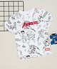 Pantaloons Junior Cotton Marvel Avengers Featuring Half Sleeves Characters Printed Tee - White