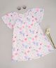 Pantaloons Junior Half Sleeves Cotton Floral Printed & Schfilli Embroidered Dress - White