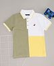 Pantaloons Junior Cotton Half Sleeves Cut & Sew Polo Tee - Chive