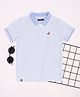 Pantaloons Junior Cotton Half Sleeves Self Designed Polo Tee - Blue