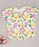 Pantaloons Junior Cotton Half Sleeves Floral Printed Top - Off White