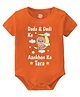 Baby Buzz 100% Cotton Half Sleeves Dada & Dadi Ke Aankhon Ka Tara Text Printed Onesie - Orange
