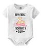 Baby Buzz Mothers Day Theme 100% Cotton Half Sleeves My First Mothers Day Text Printed Onesie - White