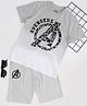 Pantaloons Junior Cotton Marvel Avengers Featuring Logo Printed Tee & Shorts Set - Light Grey