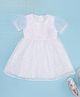 Pantaloons Junior Half Puffed Sleeves Sequins Embellished Dress - Snow White