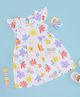 Pantaloons Baby Cotton Cap Sleeves Floral & Butterfly Printed Dress - White