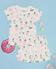 Pantaloons Baby Cotton Half Sleeves Pineapple Printed Tee & Coordinating Short Set - White