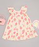 Pantaloons Baby Cotton Flutter Sleeves Floral Printed Dress - Off White