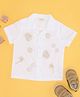 Pantaloons Baby Cotton Half Sleeves Palm Trees Embroidered Shirt - White