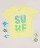 Pantaloons Baby Cotton Half Sleeves Surf Text Printed Tee - Lime Green