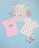 Pantaloons Baby Cotton Pack of 3 Half Sleeves Animals & Floral Printed Tee - Multi Colour