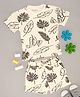 Pantaloons Baby Cotton Half Sleeves Animals Printed Tee & Coordinating Short Set - Cream
