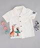 Pantaloons Baby Cotton Half Sleeves Animal Giraffe & Bird Printed Shirt - White