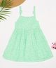 Pantaloons Baby Cotton Sleeveless Floral Printed Dress - Light Green