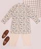 ndus Route by Pantaloons Cotton Full Sleeves Floral Printed Kurta Pyjama Set - Indian Teal