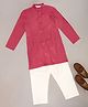 Indus Route by Pantaloons Cotton Full Sleeves Floral Embroidered Kurta Pyjama Set - Sugar Coral