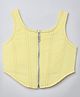 Taffykids Denim Sleeveless Stitch Detail Zip Up Crop Top - Yellow