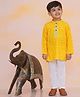 KID1 Cotton Full Sleeves Bandhani Printed & Lace Embellished Kurta Pyjama Set - Yellow