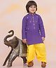 KID1 Cotton Full Sleeves Abstract Embroidered Dhoti Kurta Set - Purple & Yellow