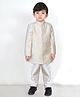 BAD BOYS Cotton Blend Full Sleeves Embroidered Jodhpuri Blazer With Cotton Inner T-Shirt And Pant Set- White