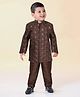 BAD BOYS Cotton Blend Full Sleeves Embroidered Jodhpuri Blazer With Cotton Inner T-Shirt And Pant Set- Brown