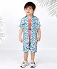BAD BOYS Cotton Blend Half Sleeves Fun Text Printed Coordinating Shirt & Shorts With Inner Tee Set - White